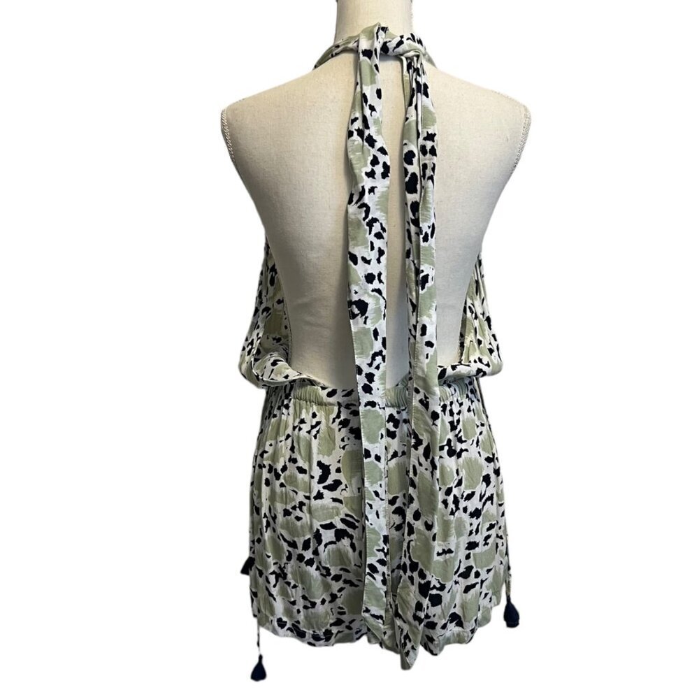 Faithfull The Brand Louis Halter Open Back Playsuit Romper Size Medium - Picture 6 of 12